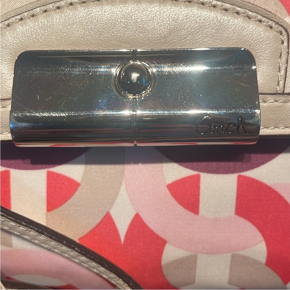 Coach Madison Op Art Sateen & Leather Crossbody EUC - Picture 2 of 8